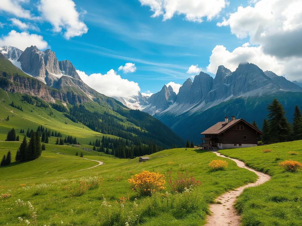 Summer alpine meadows in the Portes du Soleil